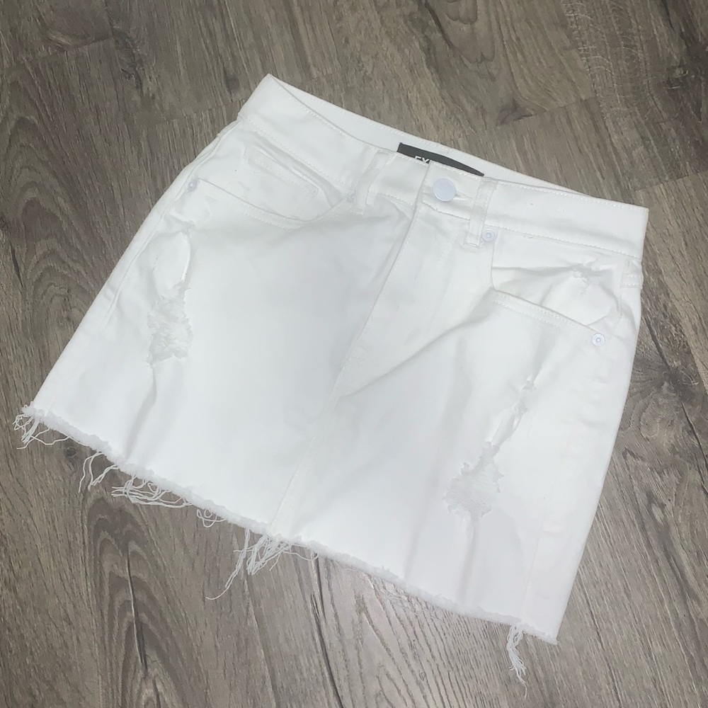 White Jean Skirt